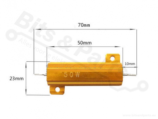 Vermogensweerstand draadgewonden 1 Ohm / 50W
